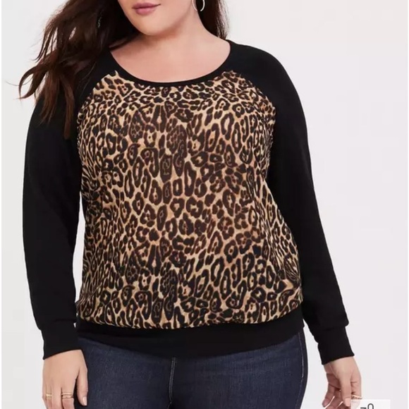 Leopard print chiffon front pullover - Picture 2 of 7